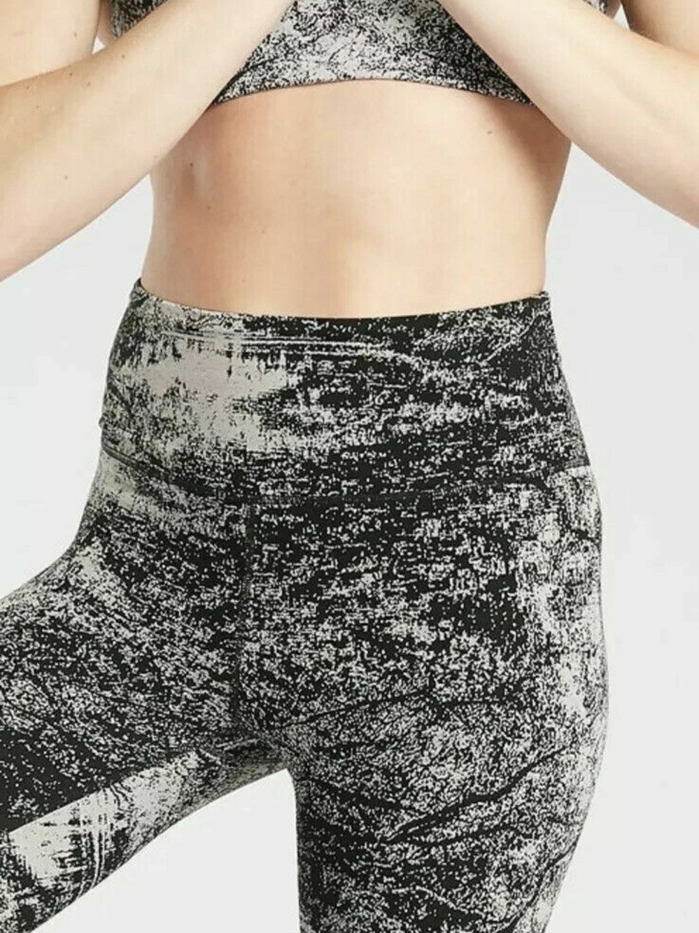 Athleta Women's Black White Elation Glades 7/8 High Rise Tight 510486 Size Small - Picture 9 of 9